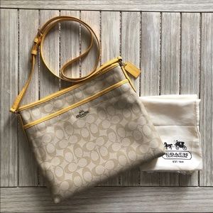 Coach Signature Zip File Crossbody